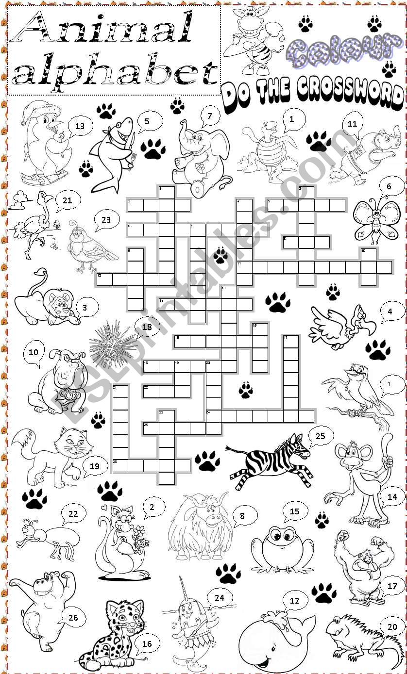 animal alphabet worksheet