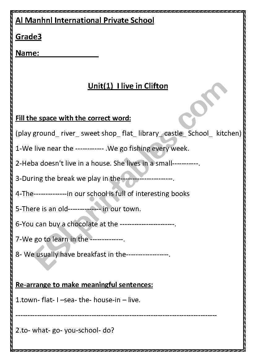 vocab and time  worksheet