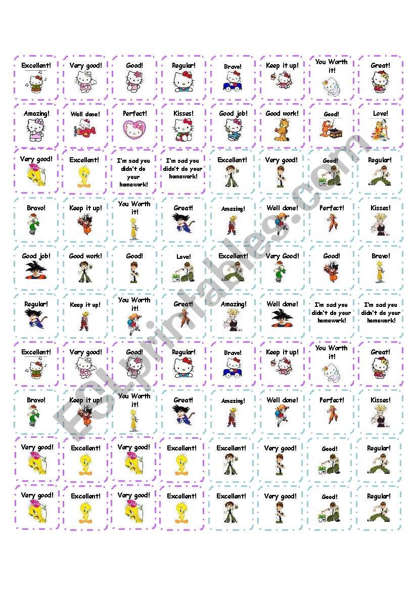 Reward Stickers worksheet