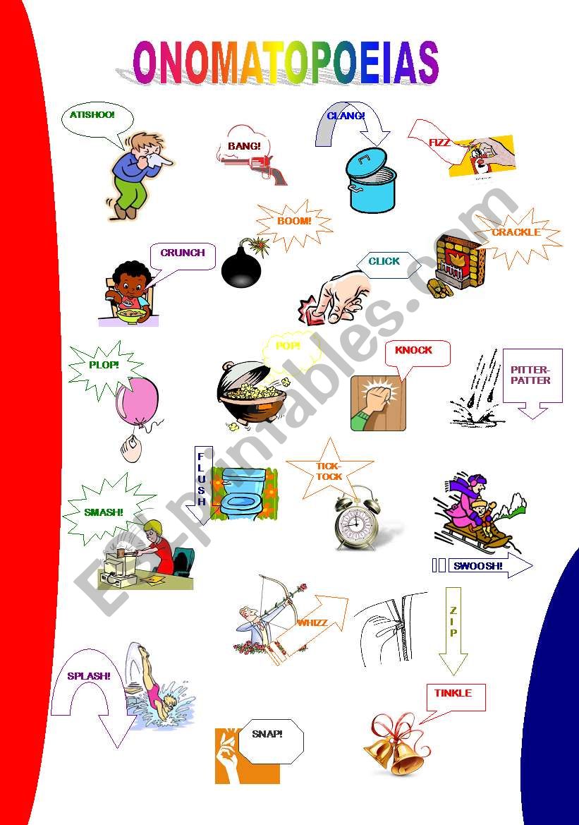 ONOMATOPOEIAS - PICTIONARY  worksheet