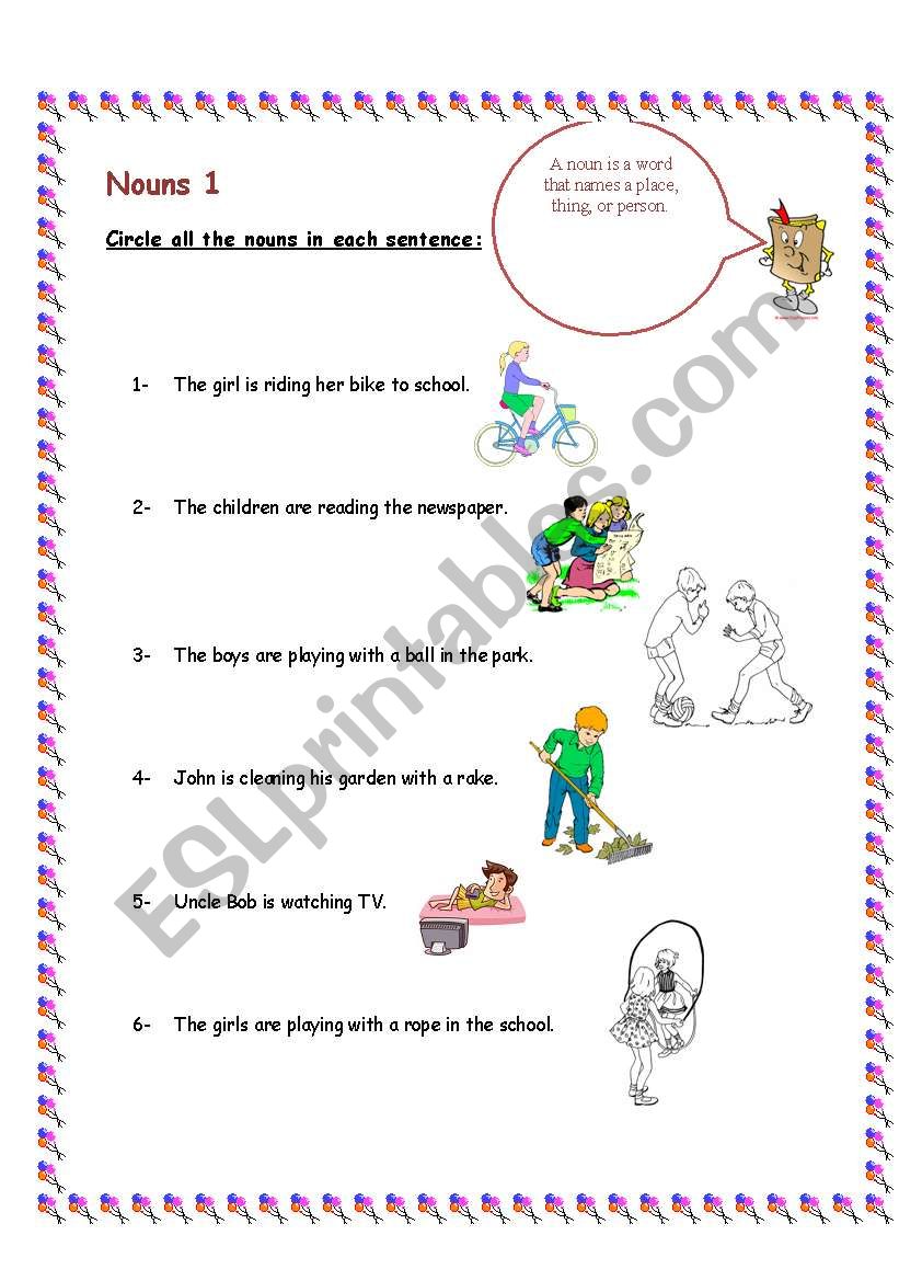 NOUNS worksheet