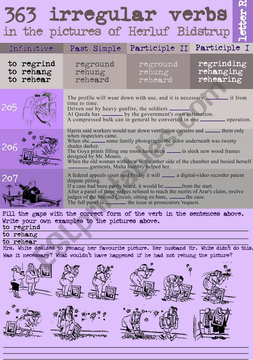 363 Irregular verbs in the pictures of Herluf Bidstrup