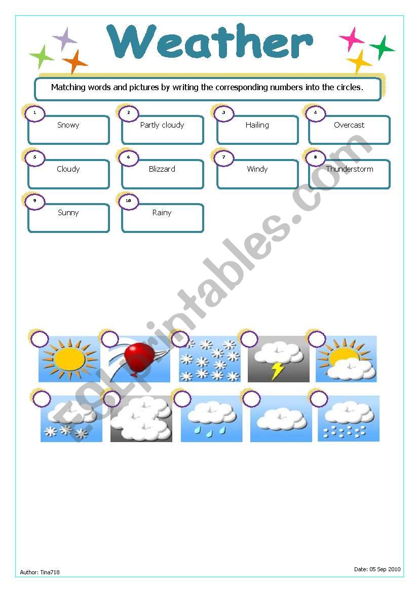 Weather worksheet