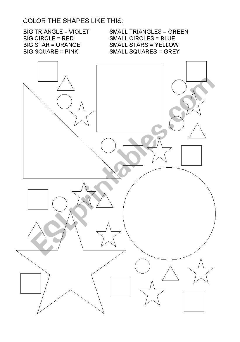 BIG AND SMALL SHAPES worksheet