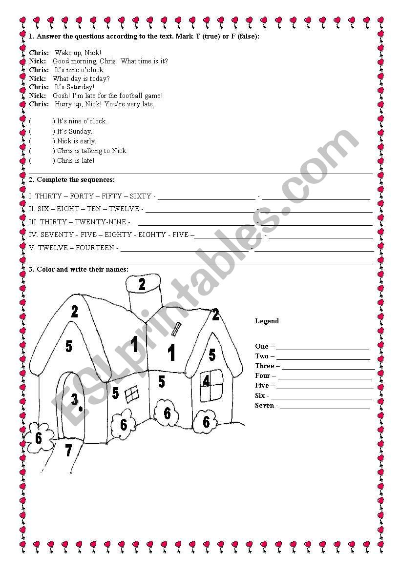 Extra Material for kids worksheet