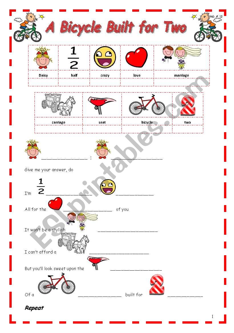 A BICYCLE BUILT FOR TWO - song