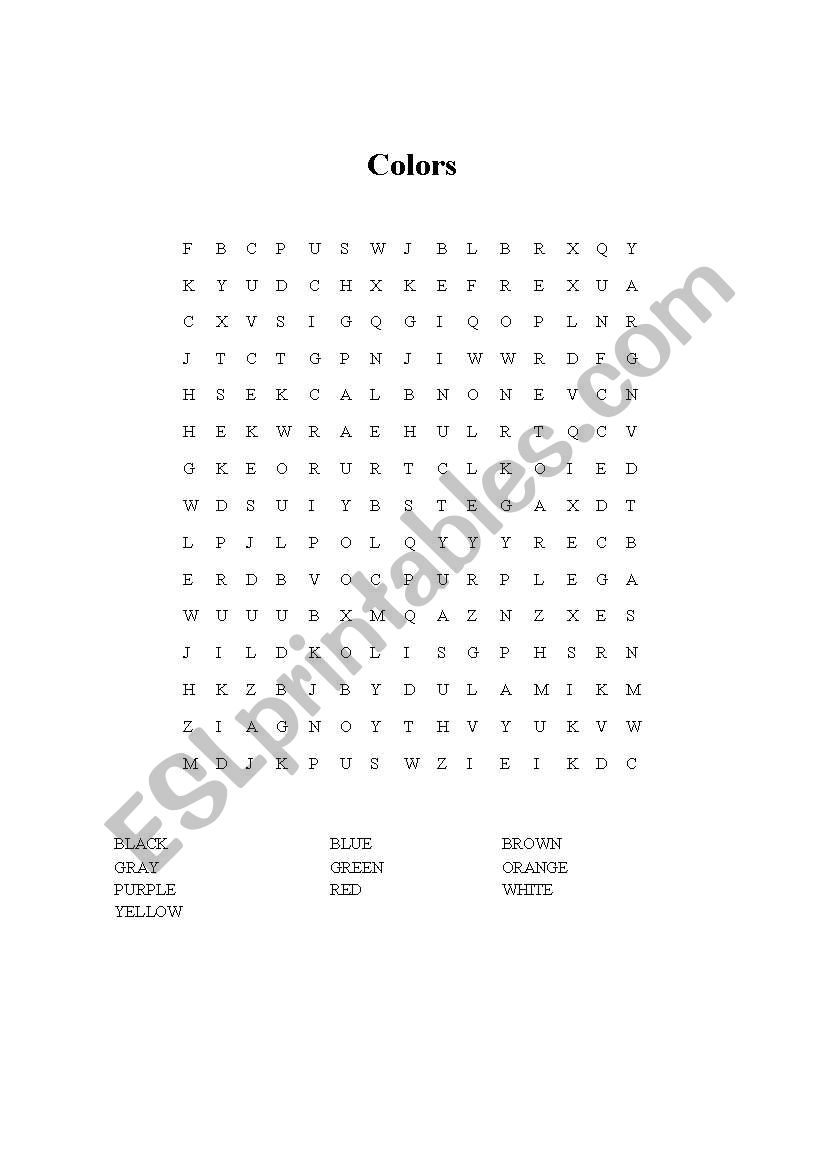 Colors worksheet
