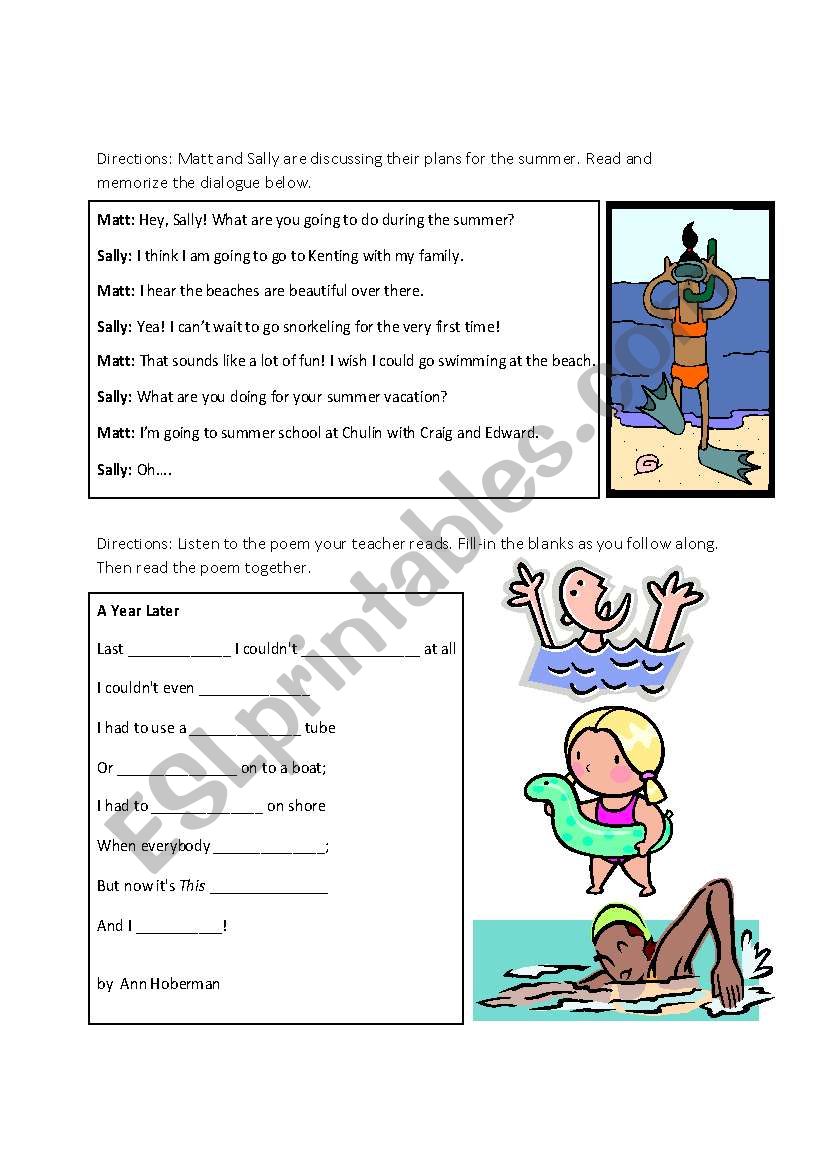 The Beach pt. 2 worksheet