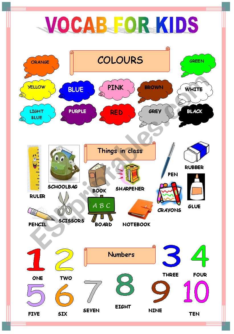 VOCAB FOR KIDS worksheet