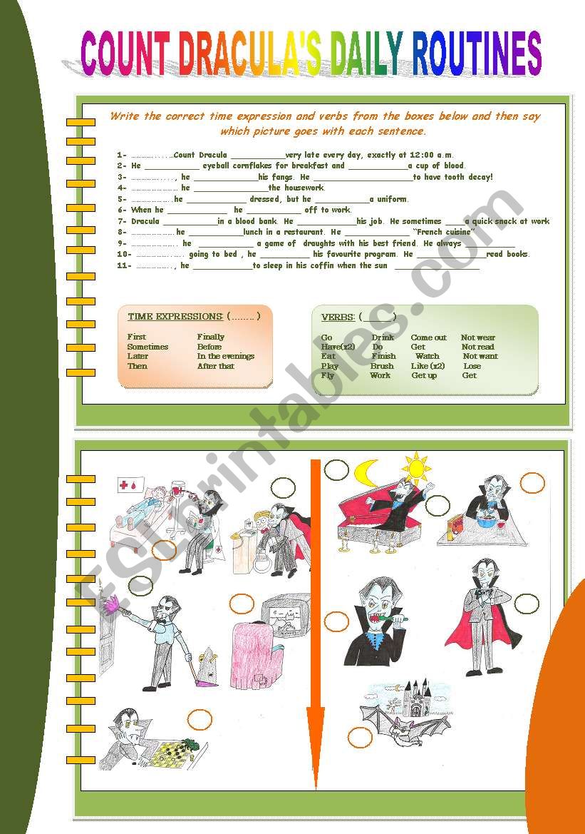 COUNT DRACULA´S DAILY ROUTINES