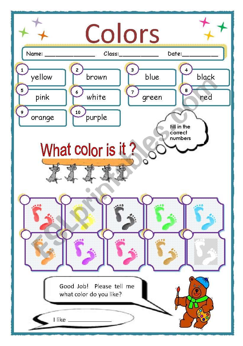 Colors 1 worksheet