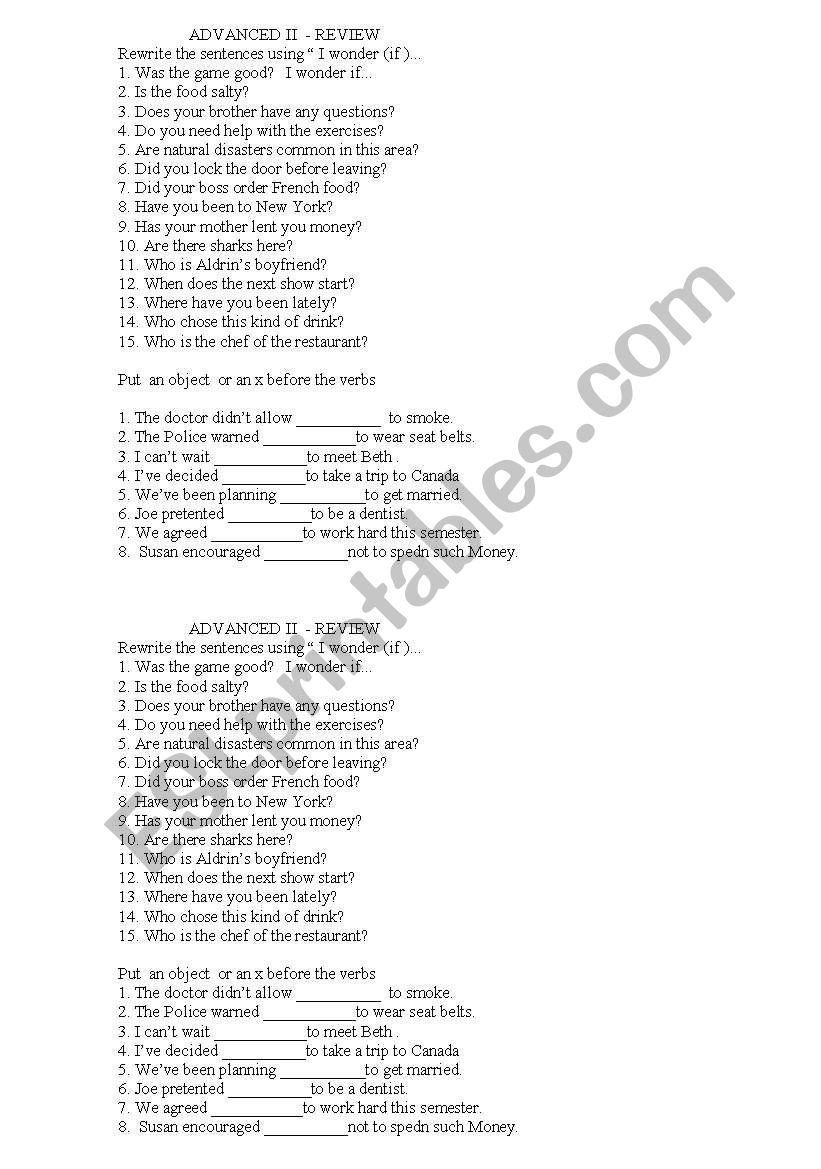 Subjunctive or Simple Present worksheet