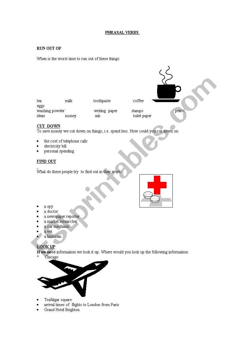 Phrasal Verbs worksheet