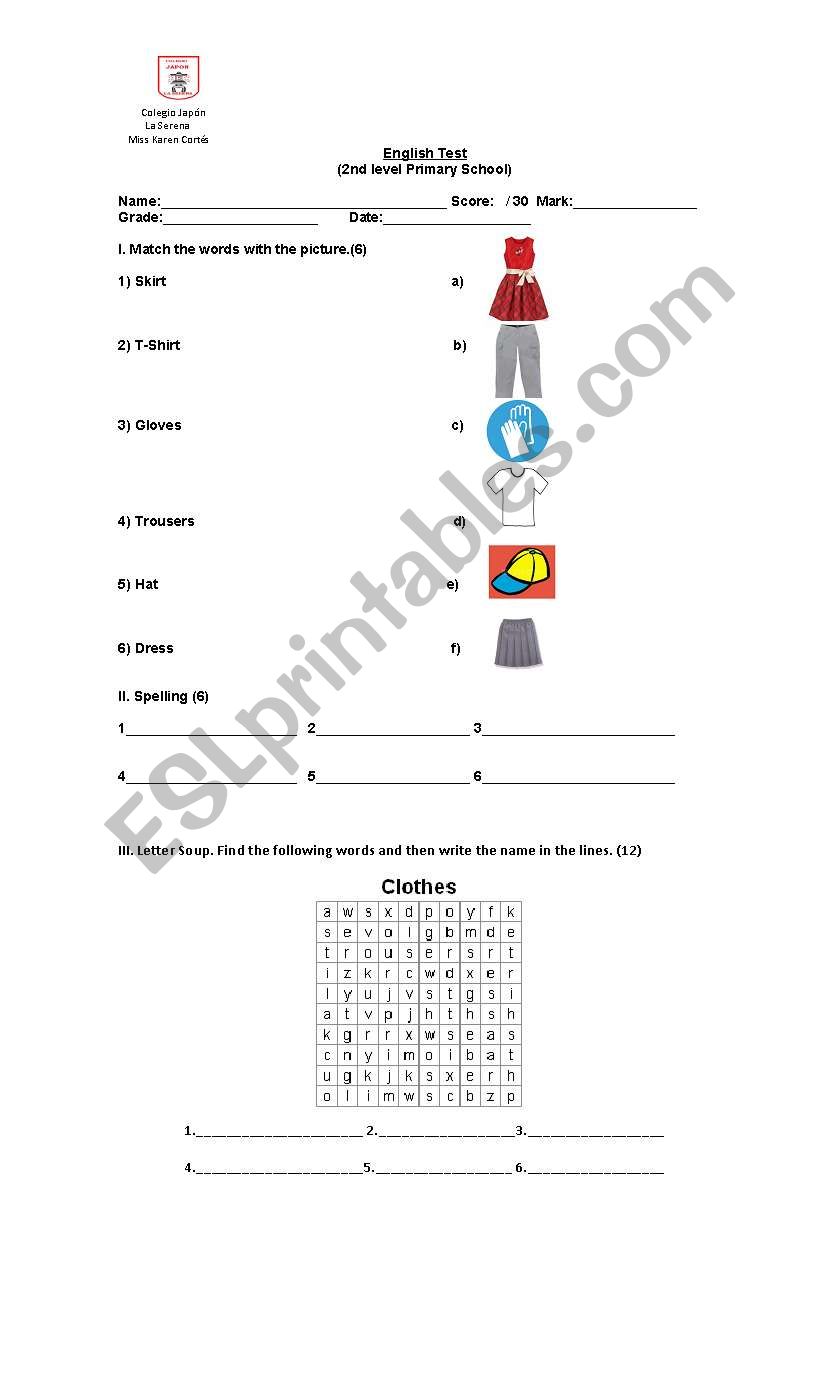 Written Test  worksheet