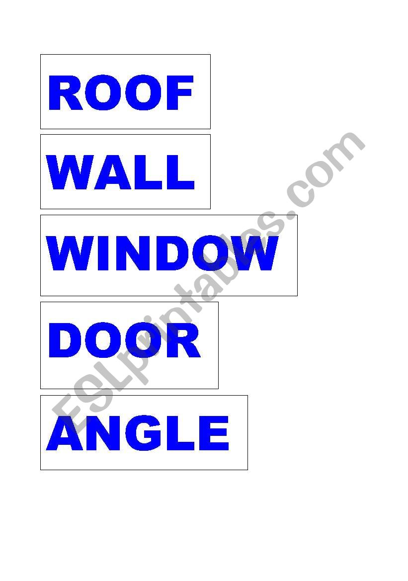 shapes in the house -flashcards