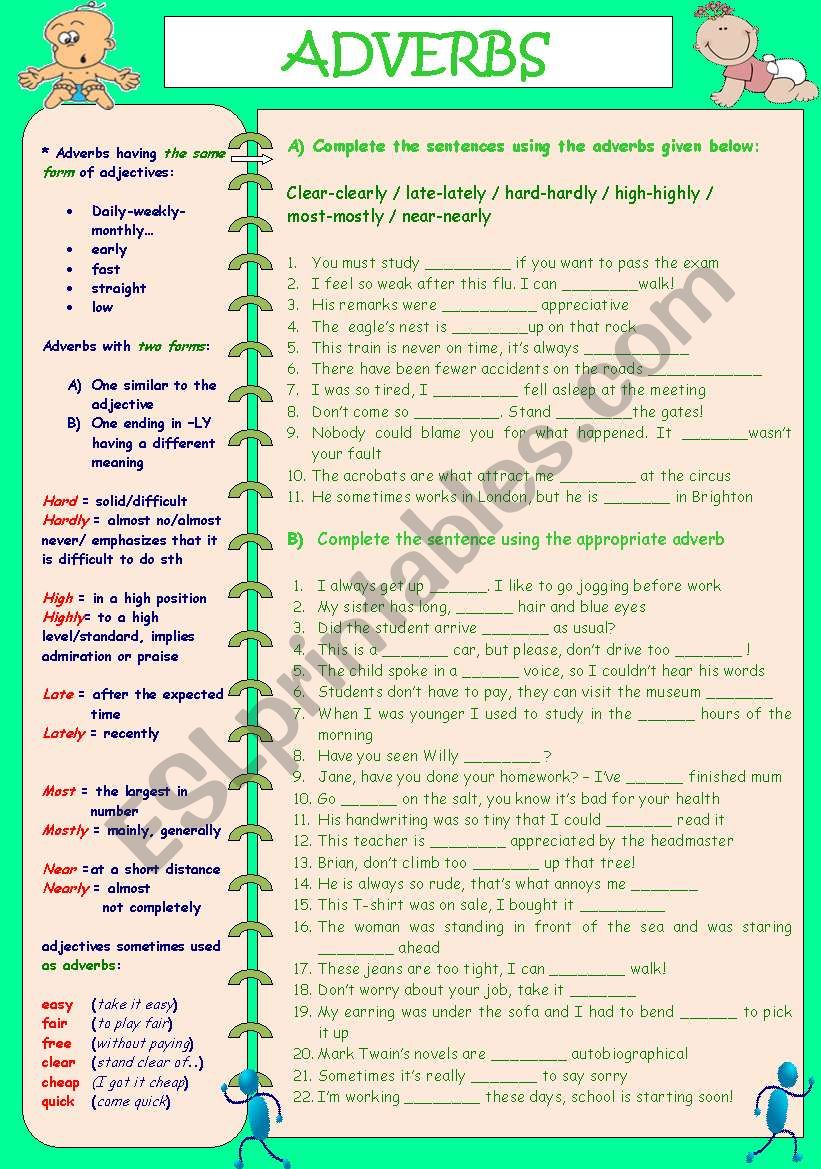 ADVERBS worksheet