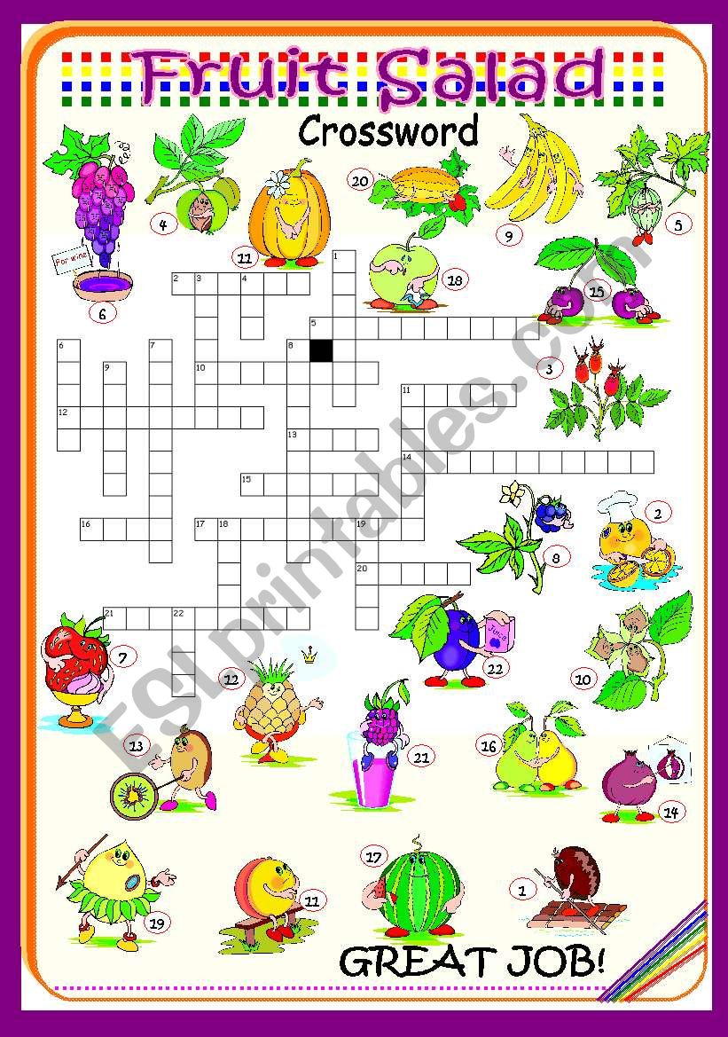 Fruit Salad - Crossowrd worksheet