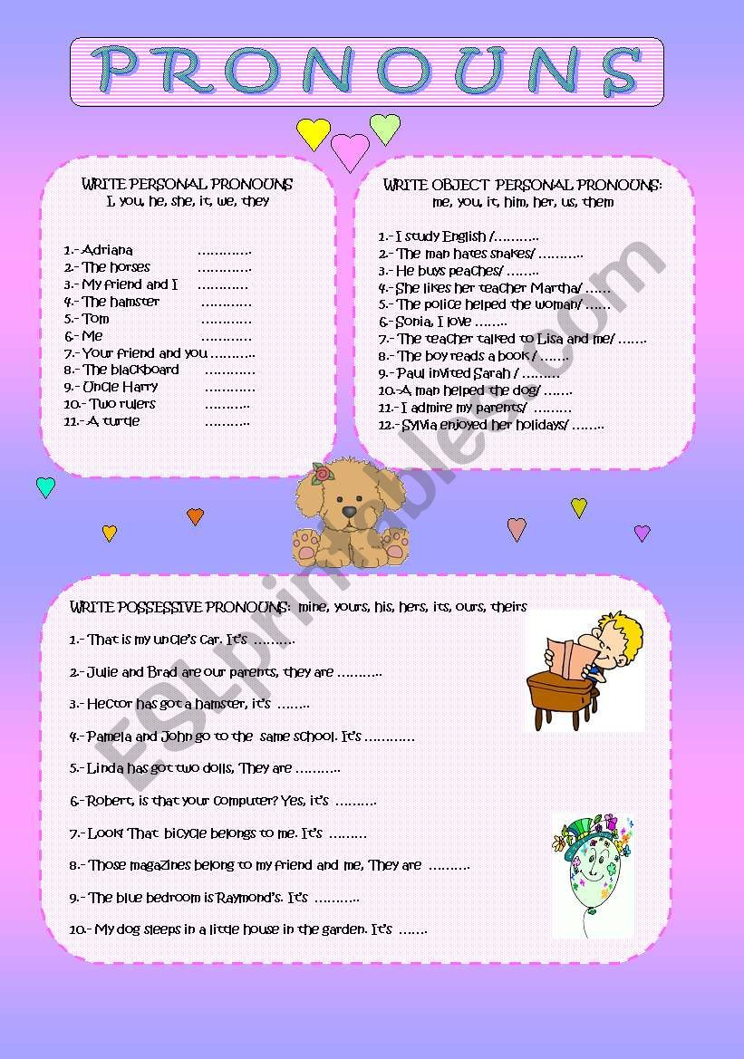 PRONOUNS worksheet