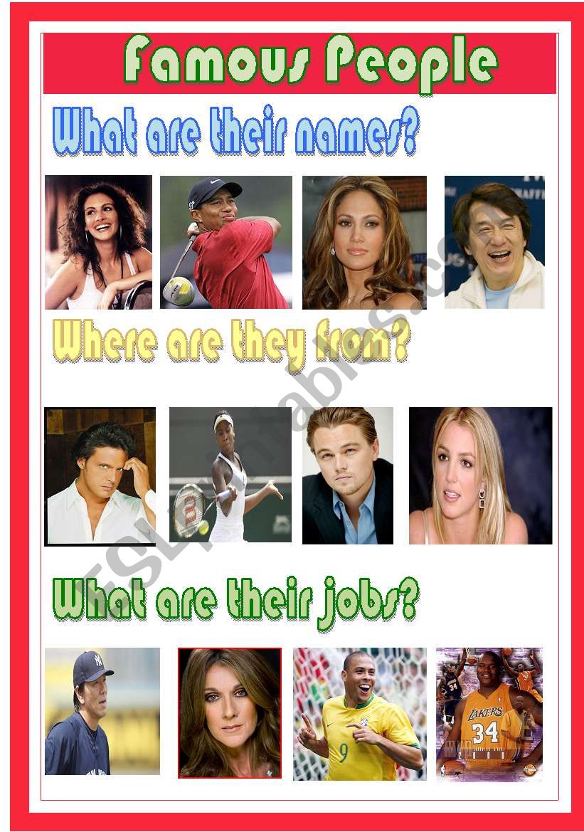 Famous People worksheet