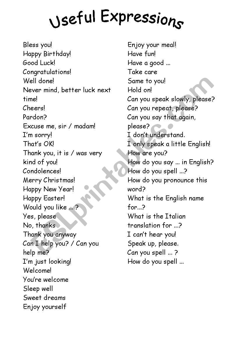 Social English worksheet