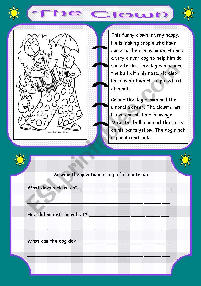 Working with words worksheet