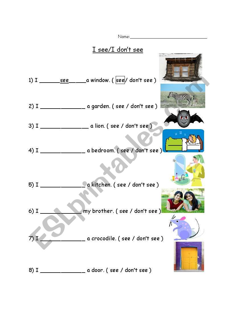 See / Don´t see worksheet