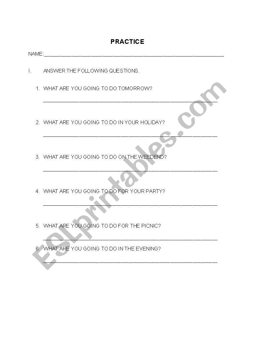 EXERCISES worksheet