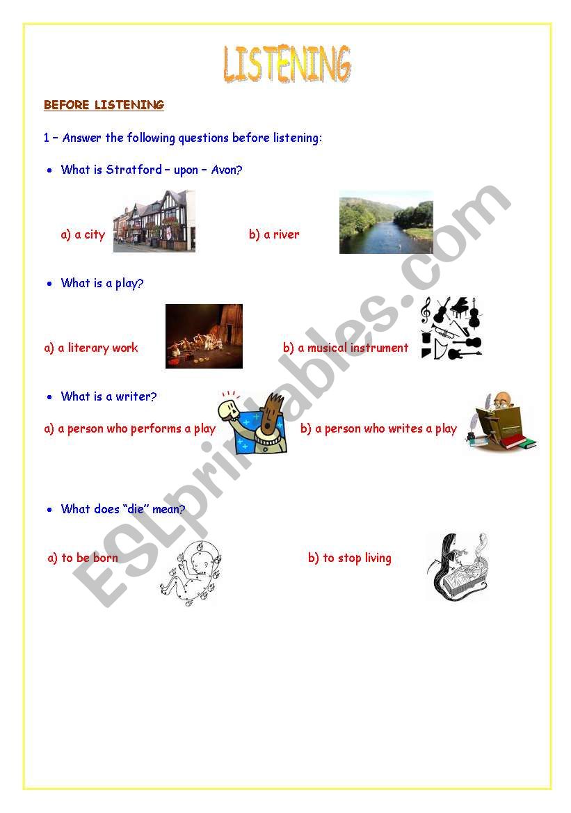 a radio programme worksheet