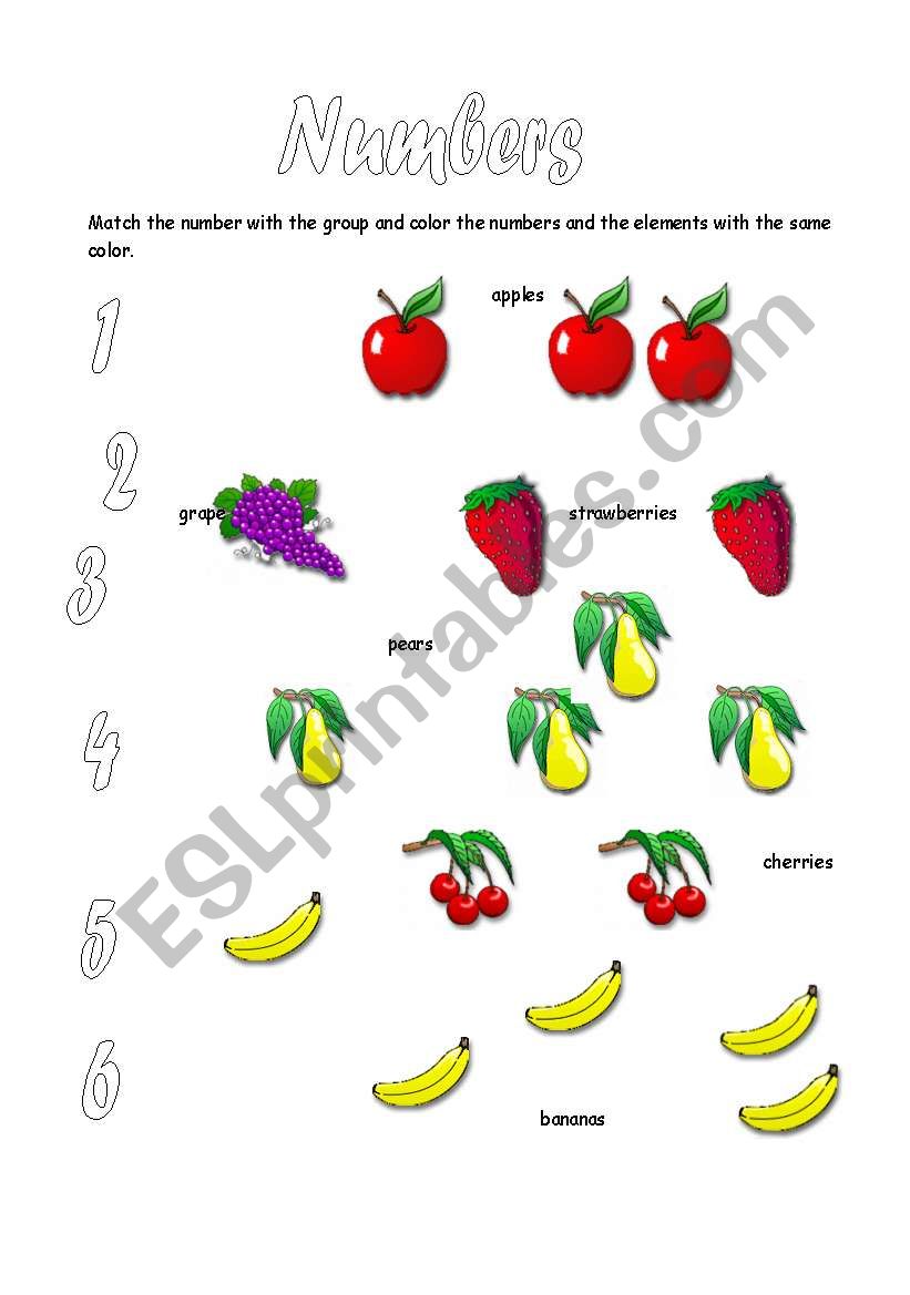 numbers worksheet