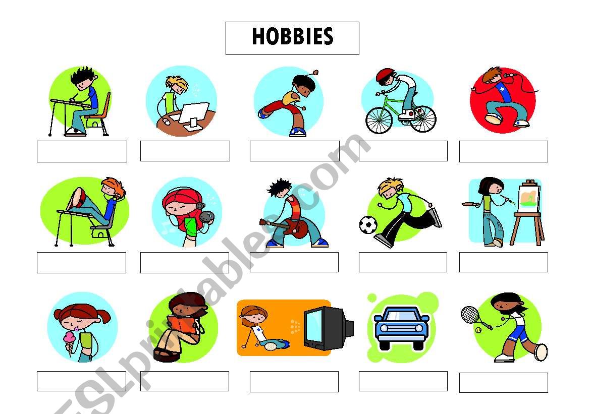 hobbies worksheet