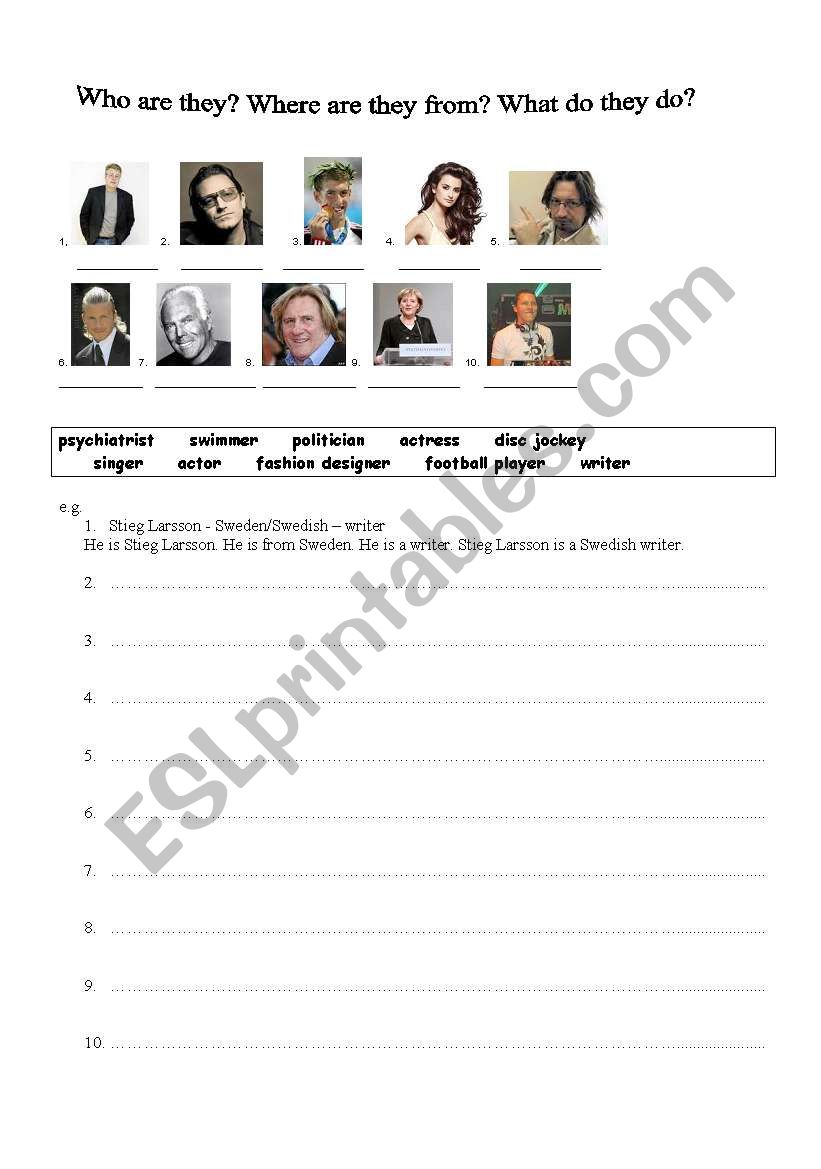 Famous people from around the world