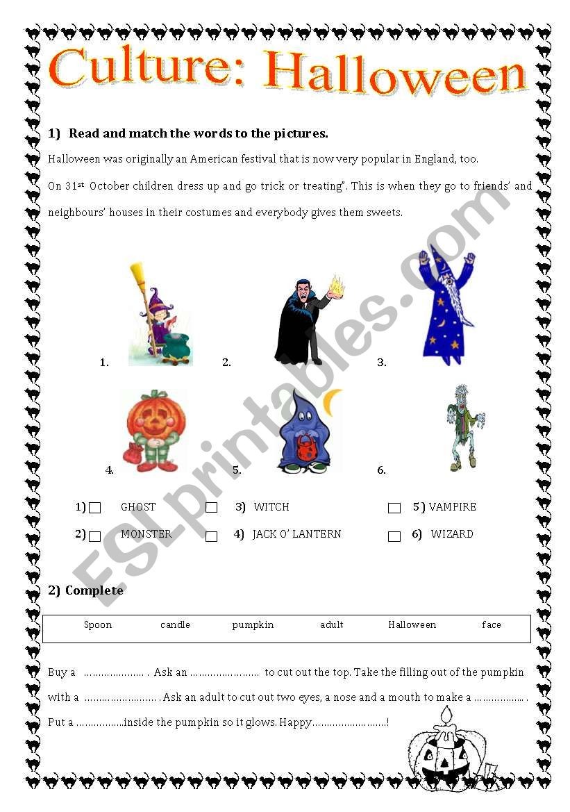 Halloween worksheet