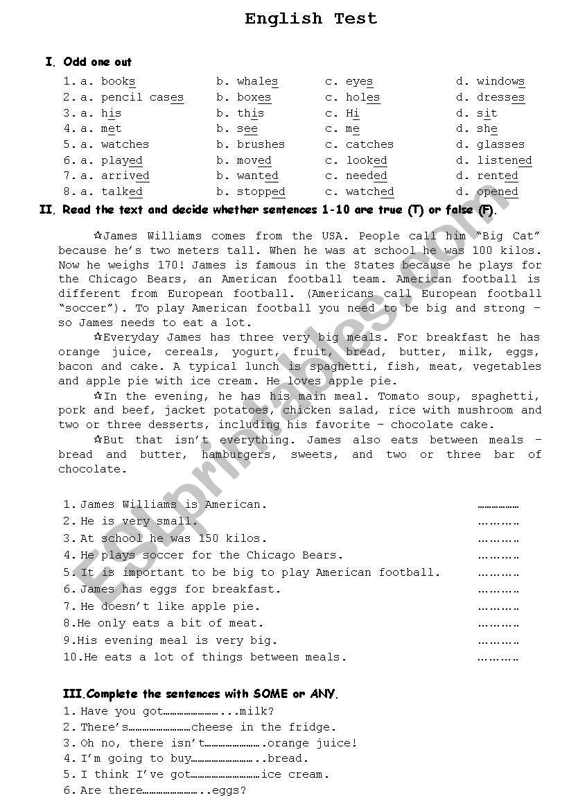 Test worksheet