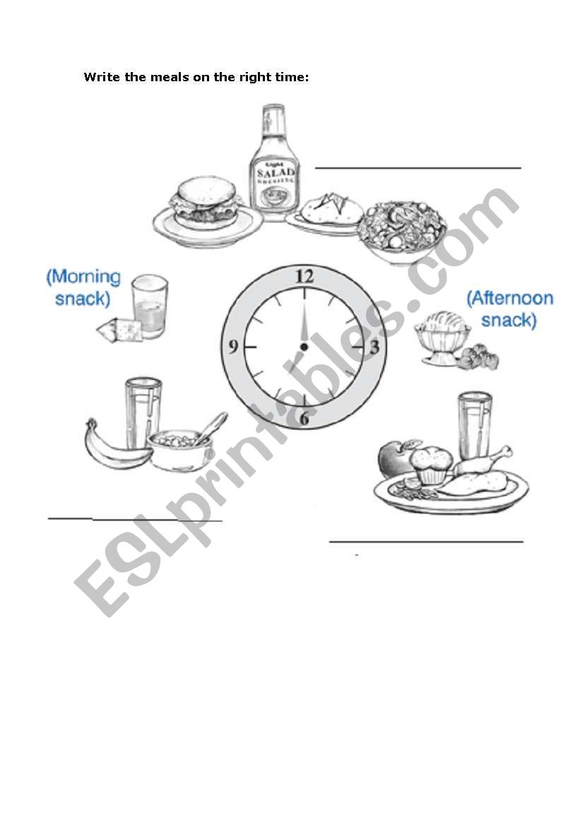 Meals worksheet