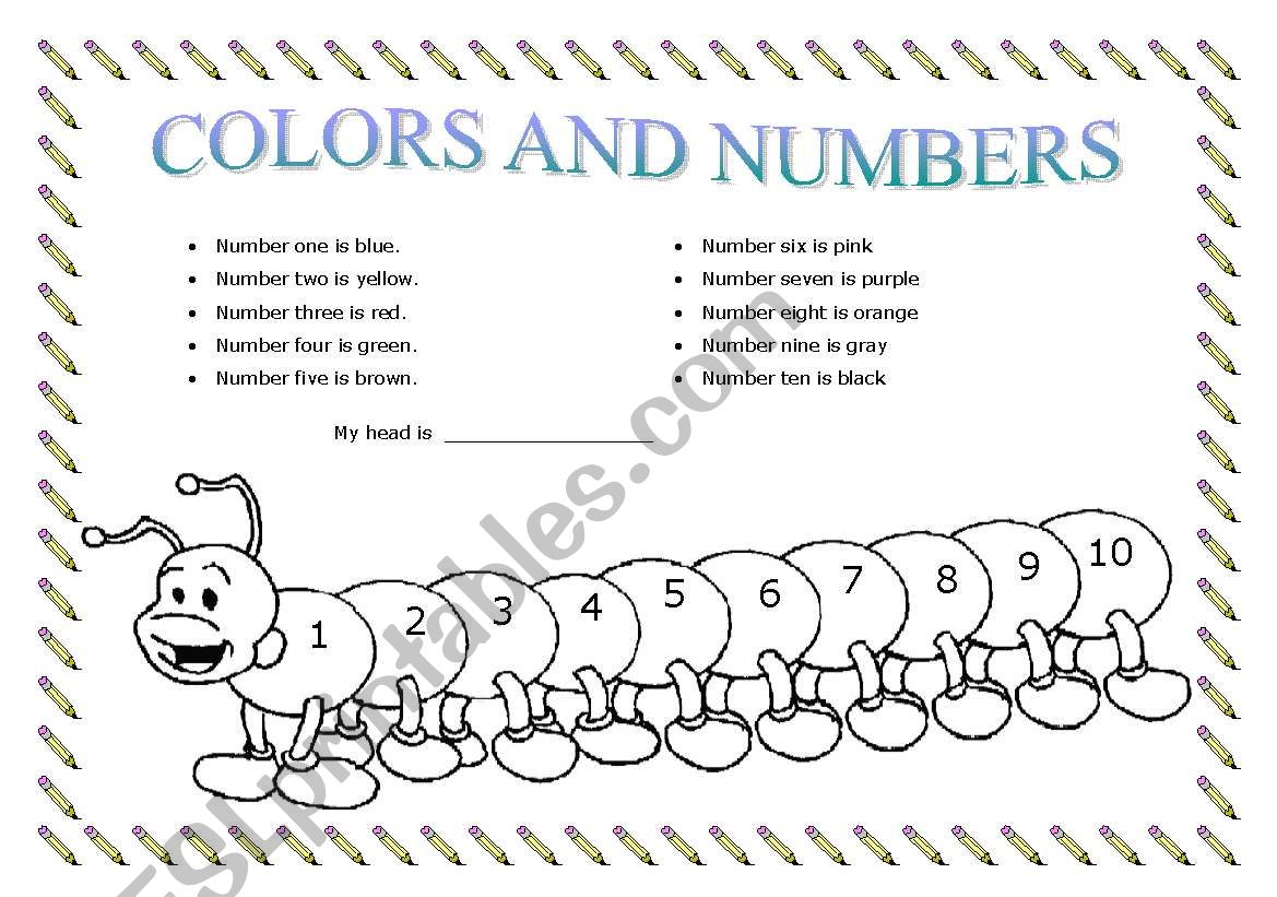 Colors and Numbers worksheet