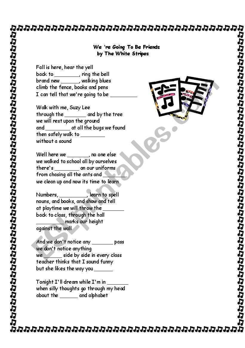 Class song worksheet