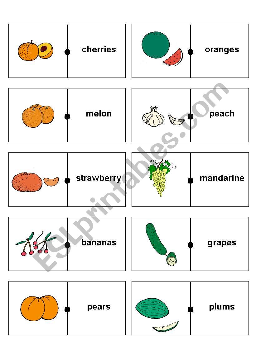 Fruit and vegetables domino game