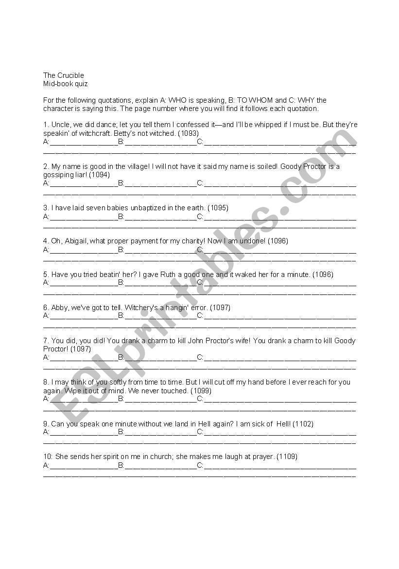 crucible quote quiz worksheet