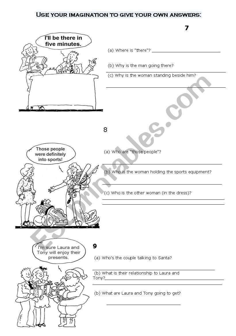 Use your imaginatition!!!! worksheet