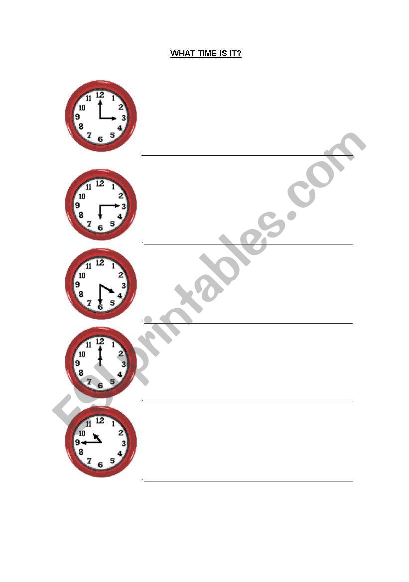 THE TIME worksheet