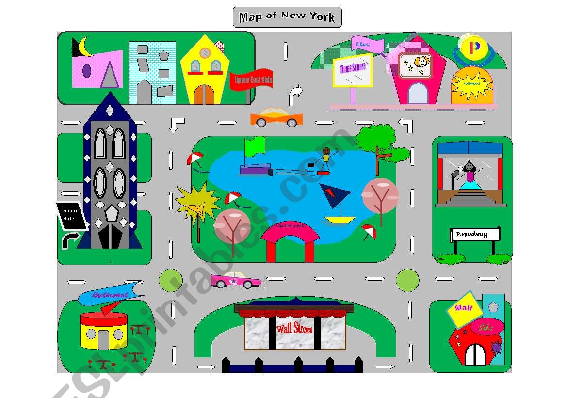 Map of New York worksheet