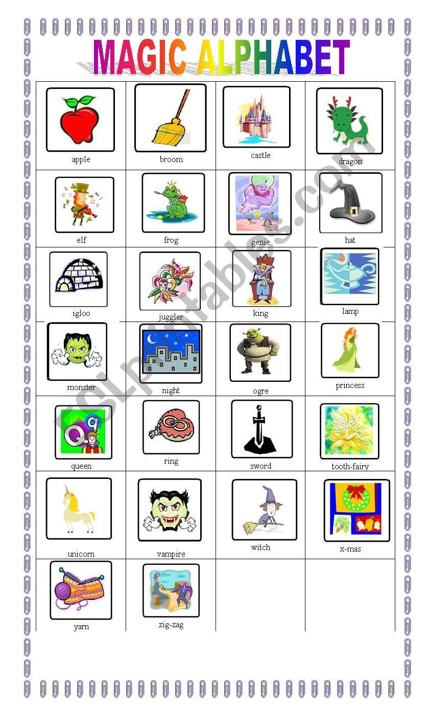 Magic alphabet worksheet