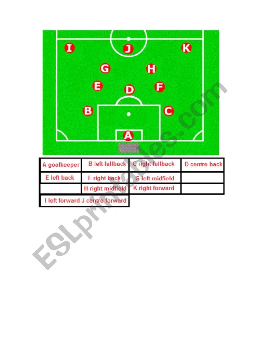 Soccer Vocabulary worksheet