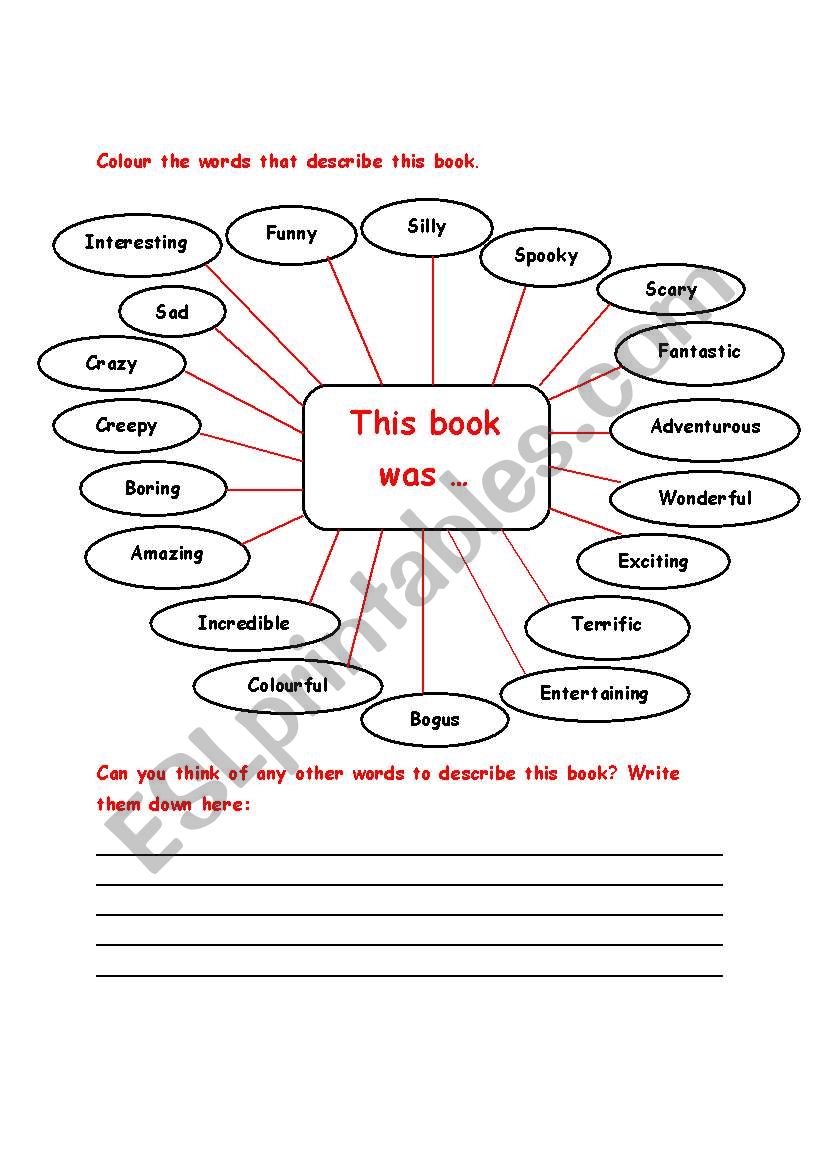 Book review activity worksheet