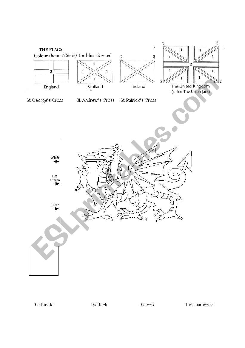 Flags and Symbols of the UK worksheet