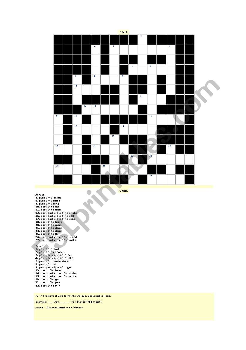 Crosswords worksheet