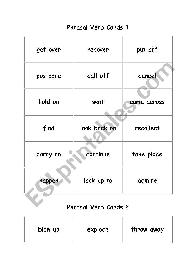 Phrasal Verb Match worksheet