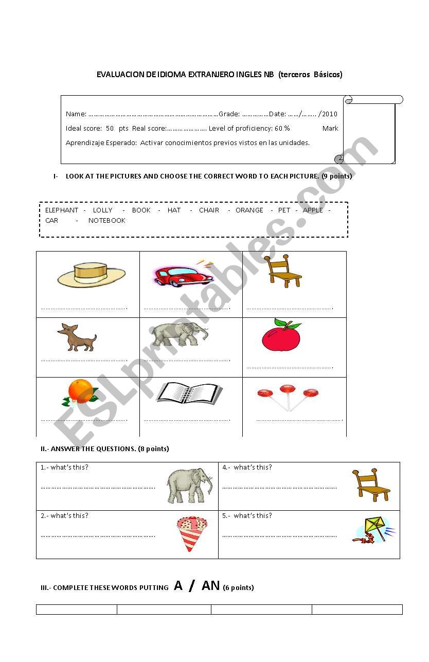 TEST what is this? It is a/an worksheet