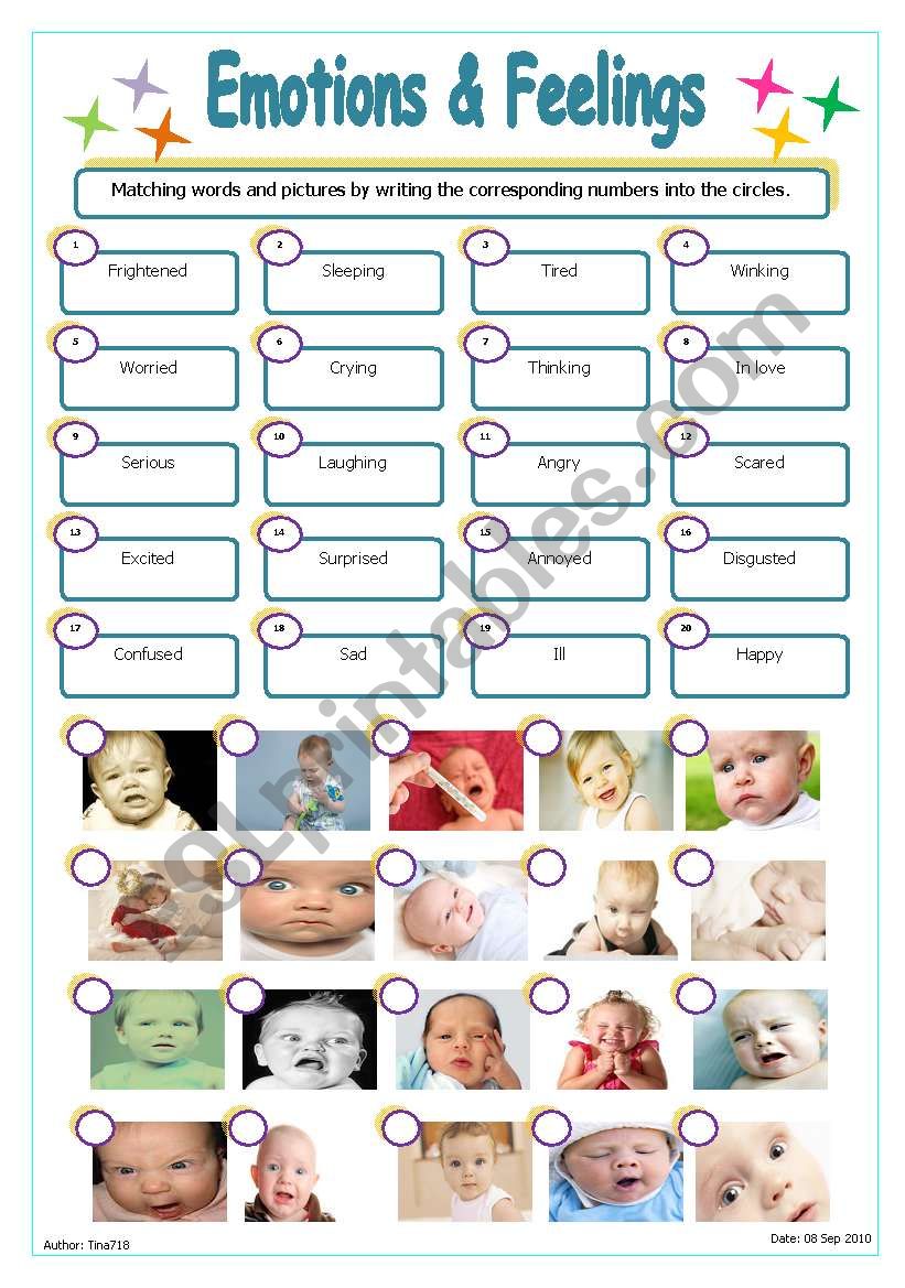 Emotions & Feelings worksheet