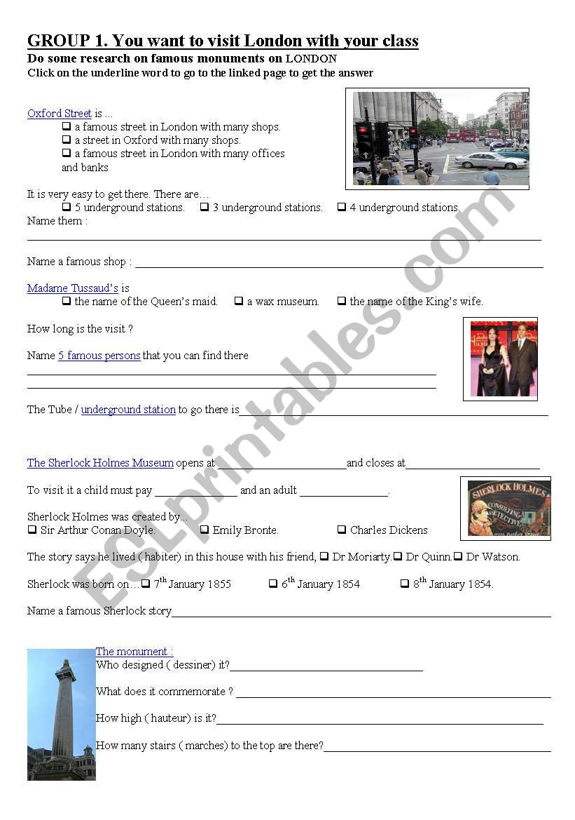 A virtual visit of London   worksheet